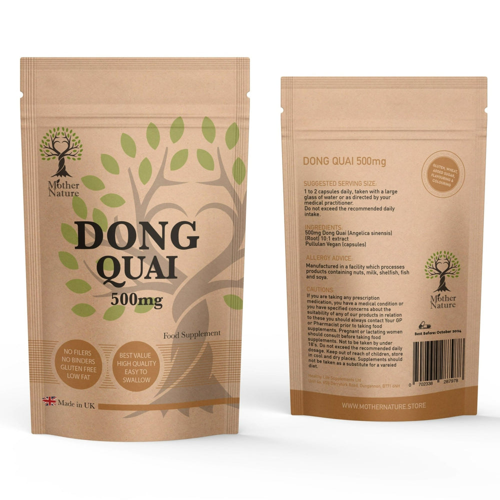 Dong Quai Capsules 500mg Clean Natural Dong Quai Powder Vegan Supplements - MOTHER NATURE SUPPLEMENTSDong Quai Capsules 500mg Clean Natural Dong Quai Powder Vegan Supplements