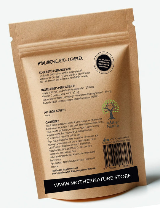 Hyaluronic Acid Capsules 380mg High Strength Hyaluronic Acid Powder Vitamin C Magnesium Vegan Supplements Eco - friendly - MOTHER NATURE SUPPLEMENTSHyaluronic Acid Capsules 380mg High Strength Hyaluronic Acid Powder Vitamin C Magnesium Vegan Supplements Eco - friendlyDiet Supplementss