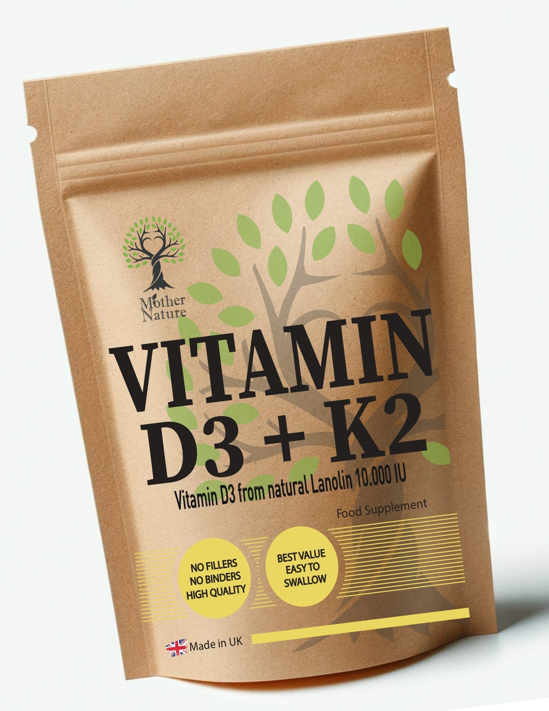 Vitamin D3 10000IU - K2 MK7 200 mcg UK Best Natural Powder Eco Friendly Vitamin D3 K2 - MOTHER NATURE SUPPLEMENTSVitamin D3 10000IU - K2 MK7 200 mcg UK Best Natural Powder Eco Friendly Vitamin D3 K2Diet Supplementss