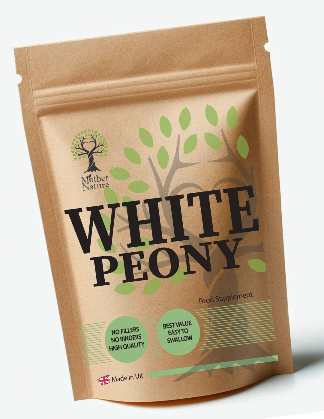 White Peony Capsules 500mg Clean Natural Paeoniflorin Powder Eco - friendly Best Vegan Supplements Plant - based Holistic Health - MOTHER NATURE SUPPLEMENTSWhite Peony Capsules 500mg Clean Natural Paeoniflorin Powder Eco - friendly Best Vegan Supplements Plant - based Holistic HealthDiet Supplementss