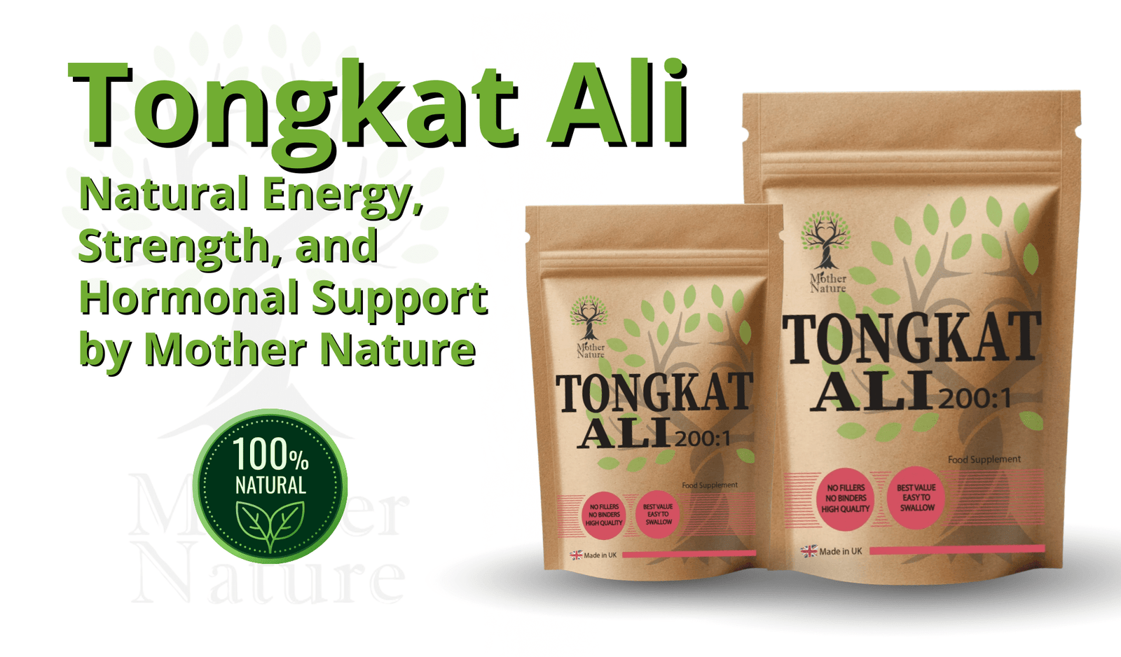 Tongkat Ali: Natural Energy, Strength, and Hormonal Support by Mother Nature - MOTHER NATURE SUPPLEMENTS