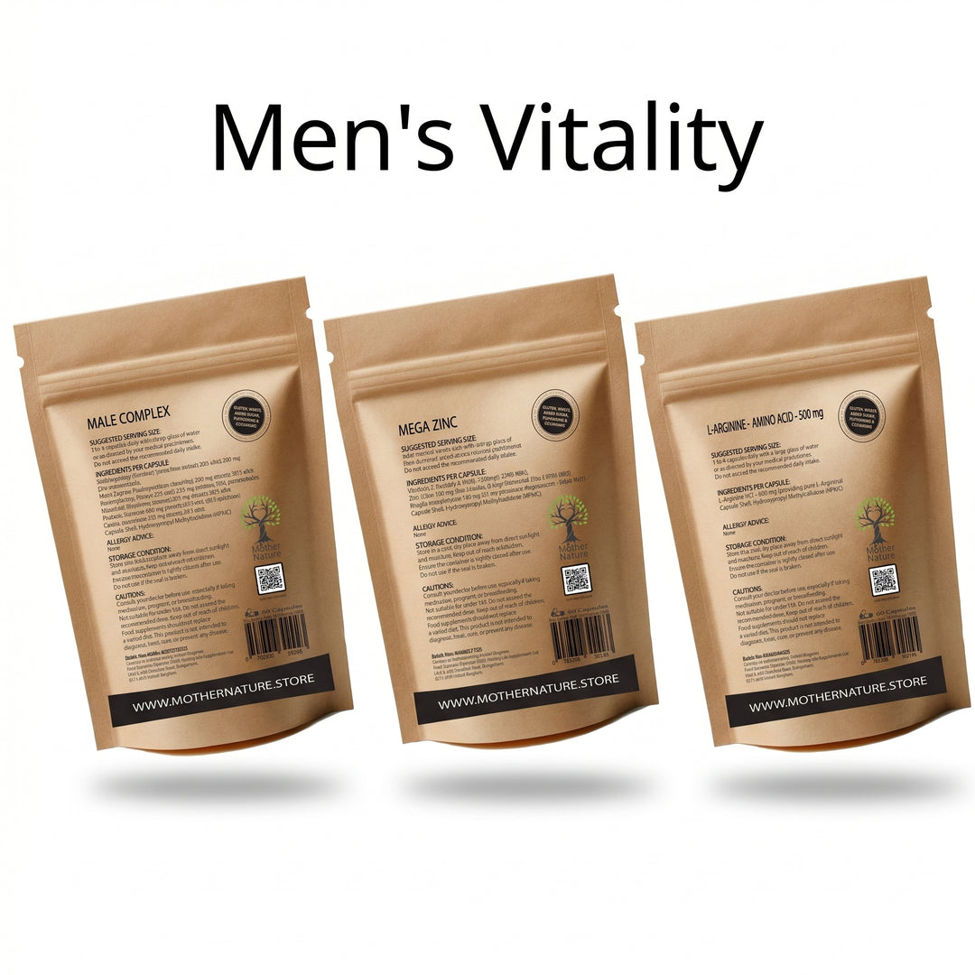 Men's Vitality Stack – Male Complex, Zinc & L-Arginine – Mother Nature
