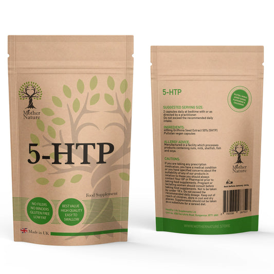 5HTP Capsules 400mg Vegan Griffonia Seed Extract Genuine Natural 5htp Supplement
