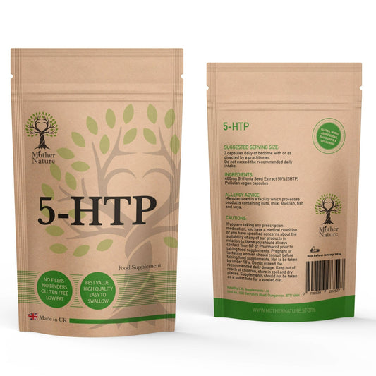 5HTP Capsules 400mg Vegan Griffonia Seed Extract Genuine Natural 5htp Supplement - MOTHER NATURE SUPPLEMENTS5HTP Capsules 400mg Vegan Griffonia Seed Extract Genuine Natural 5htp Supplement