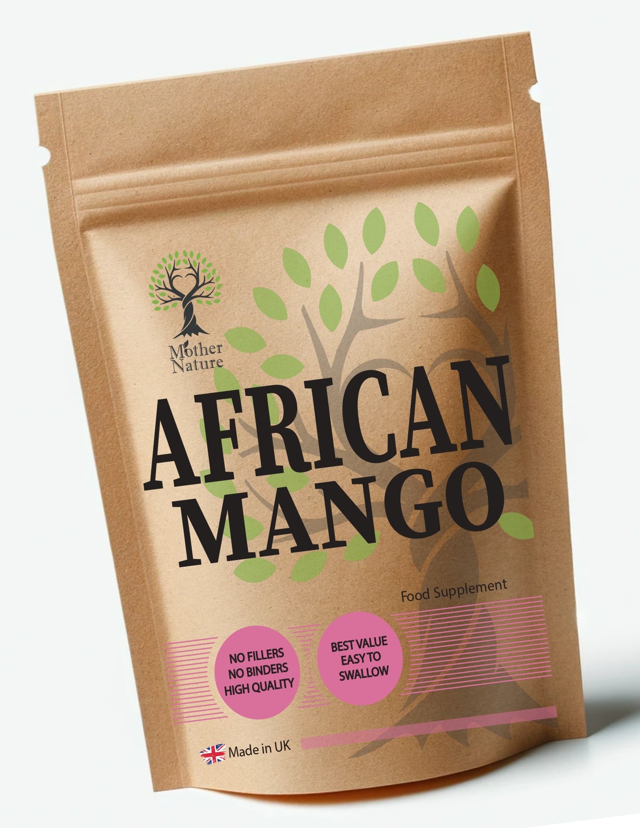 African Mango Capsules 500mg Clean Natural High Potency African Mango Powder Eco-friendly Best Vegan Supplements Plant-based Holistic Health