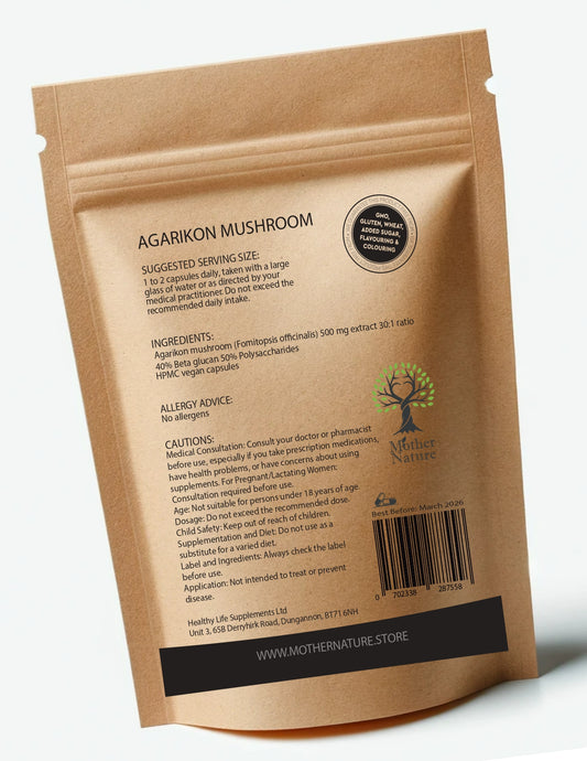 Agarikon Mushroom 500mg High Potency Clean Natural Agarikon Capsules Eco-friendly Best Vegan Supplements Plant-based Holistic Health