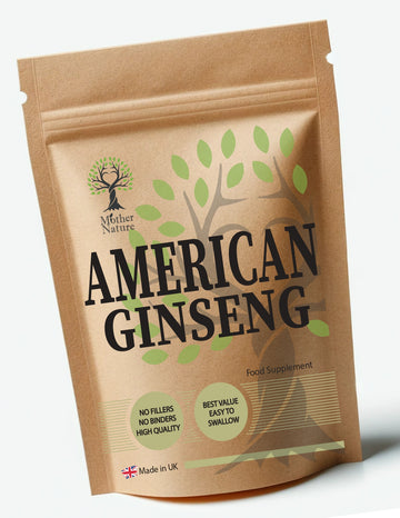 American Ginseng Capsules 500mg Clean Natural American Ginseng Powder Eco-friendly Best Vegan Supplements Plant-based Holistic Health