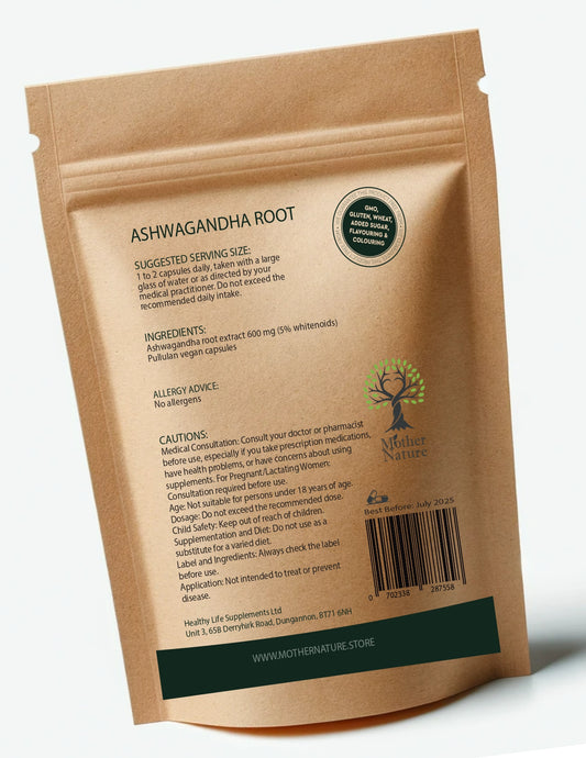 Ashwagandha Capsules 600mg Natural Ashwagandha Root Extract Strong Effective Vegan Supplements