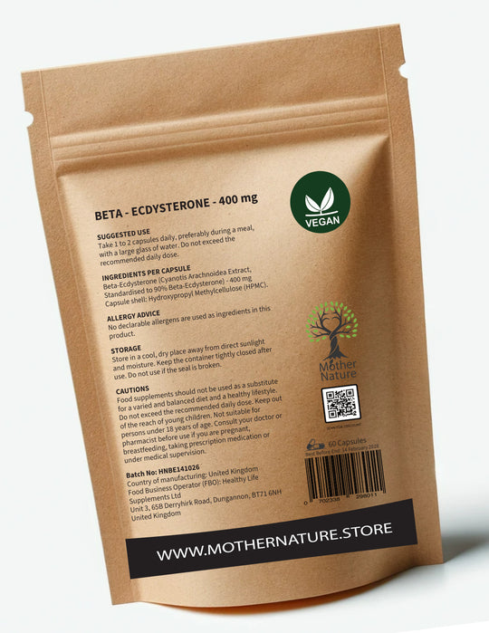 Beta Ecdysterone 400 mg – Clean Vegan Supplements - Mother Nature