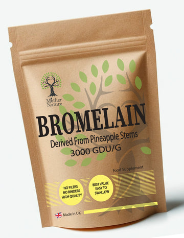 Bromelain Capsules 3000 GDU/g Clean Natural Bromelain 500mg Eco-friendly Best Vegan Supplements Plant-based Holistic Health