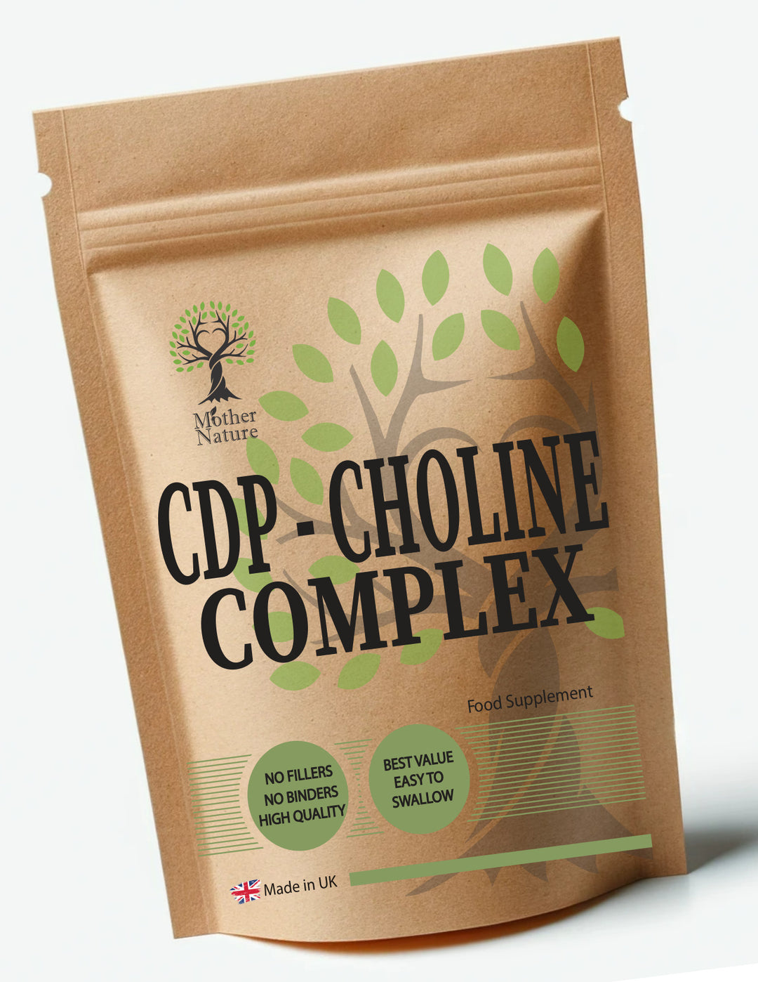 CDP Choline Complex – 10-in-1 Nootropic Formula | Mother Nature - bottle front