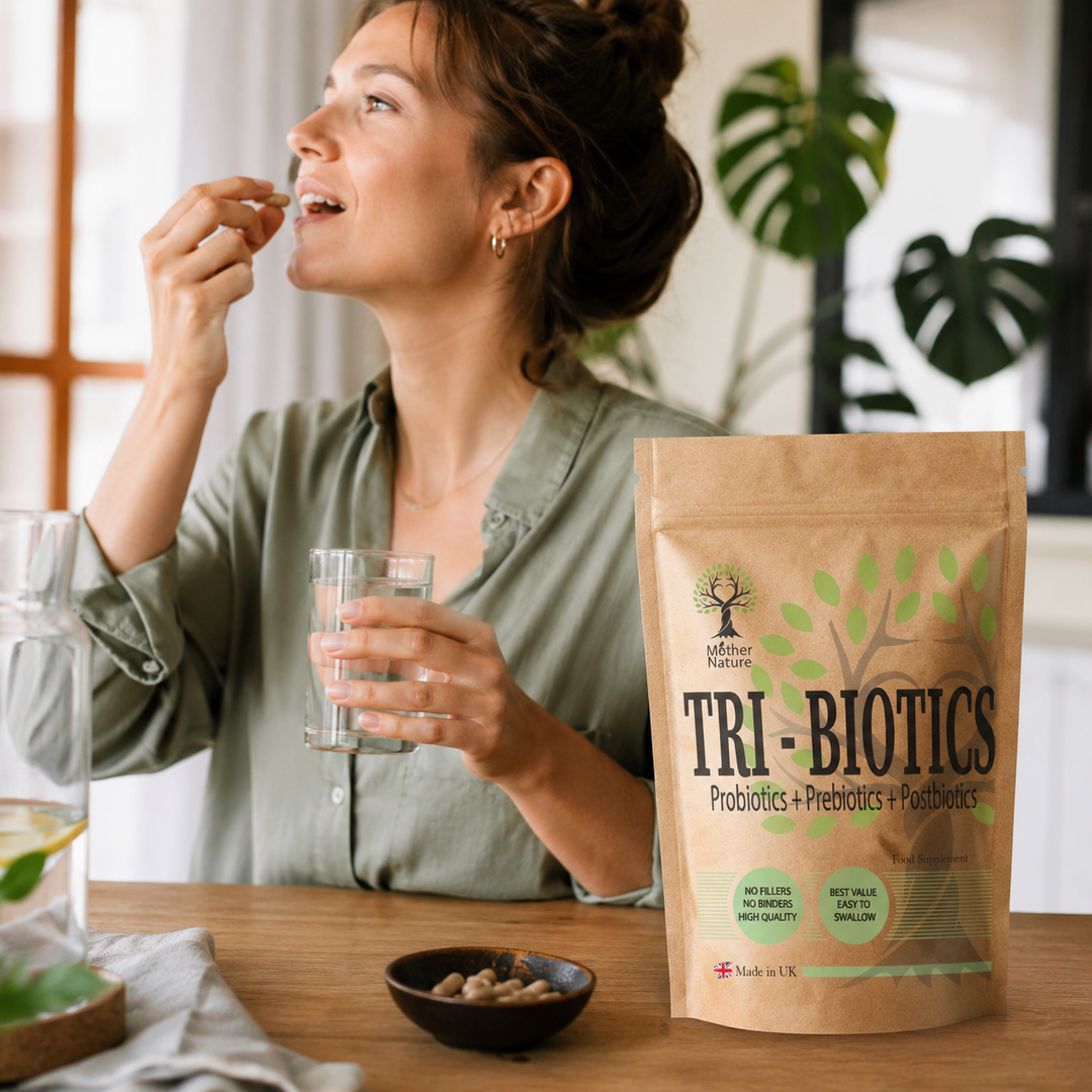 Tri-Biotics Complex – Advanced Probiotics, Prebiotics & Postbiotics Gut Health – Mother Nature