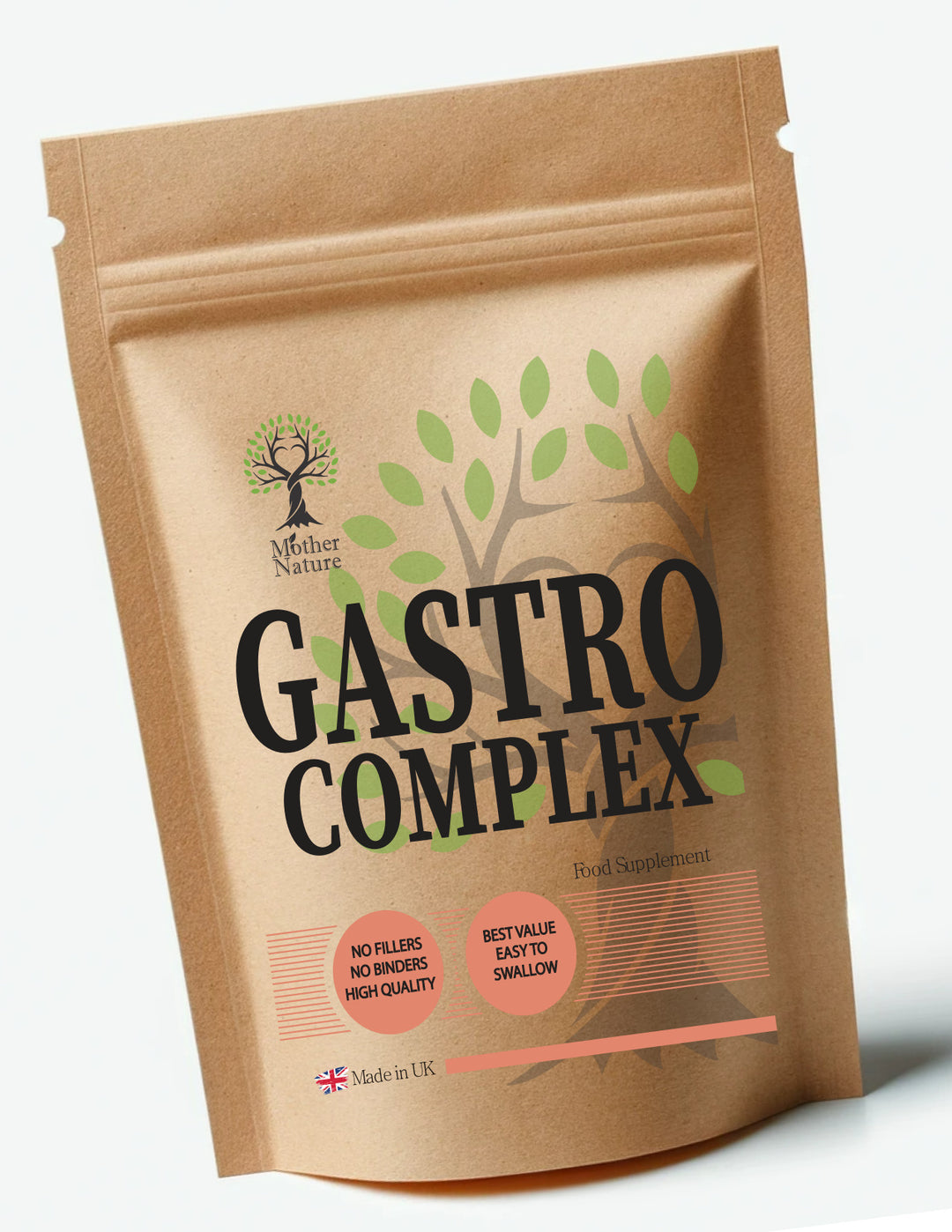 Gastro Complex 500mg – Digestive Enzymes | Mother Nature - bottle front