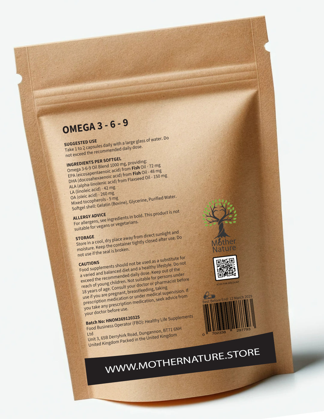 Omega 3-6-9 1000 mg - bottle back