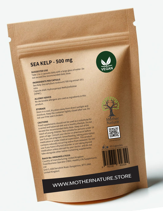 Sea Kelp 500 mg - bottle back
