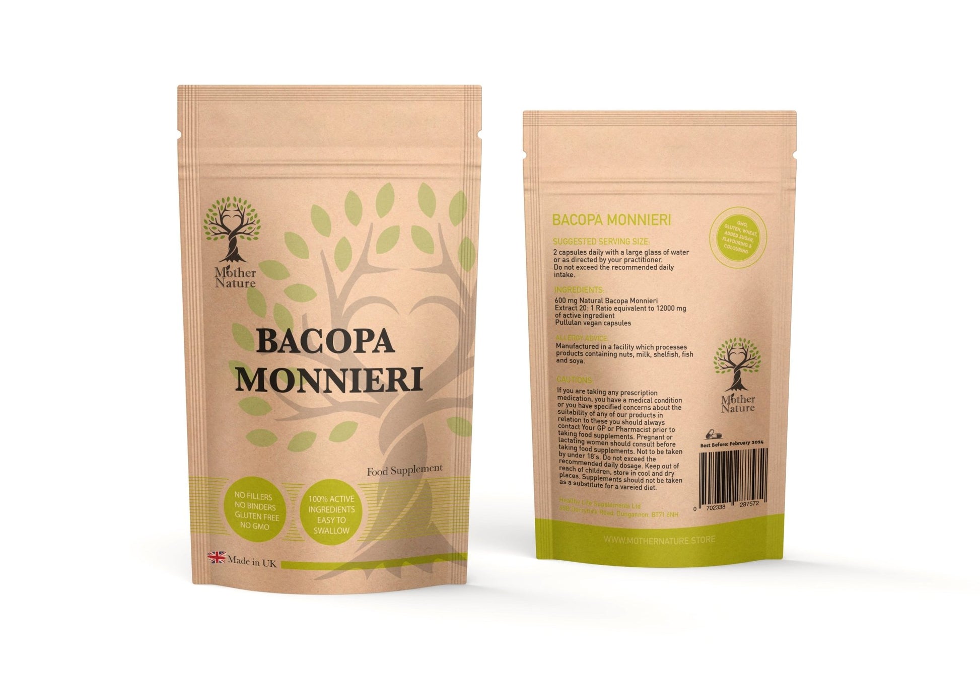 Bacopa Monnieri Capsules 600mg Genuine Natural Supplement Bacopa Monnieri Powder Vegan Capsules - MOTHER NATURE SUPPLEMENTSBacopa Monnieri Capsules 600mg Genuine Natural Supplement Bacopa Monnieri Powder Vegan Capsules