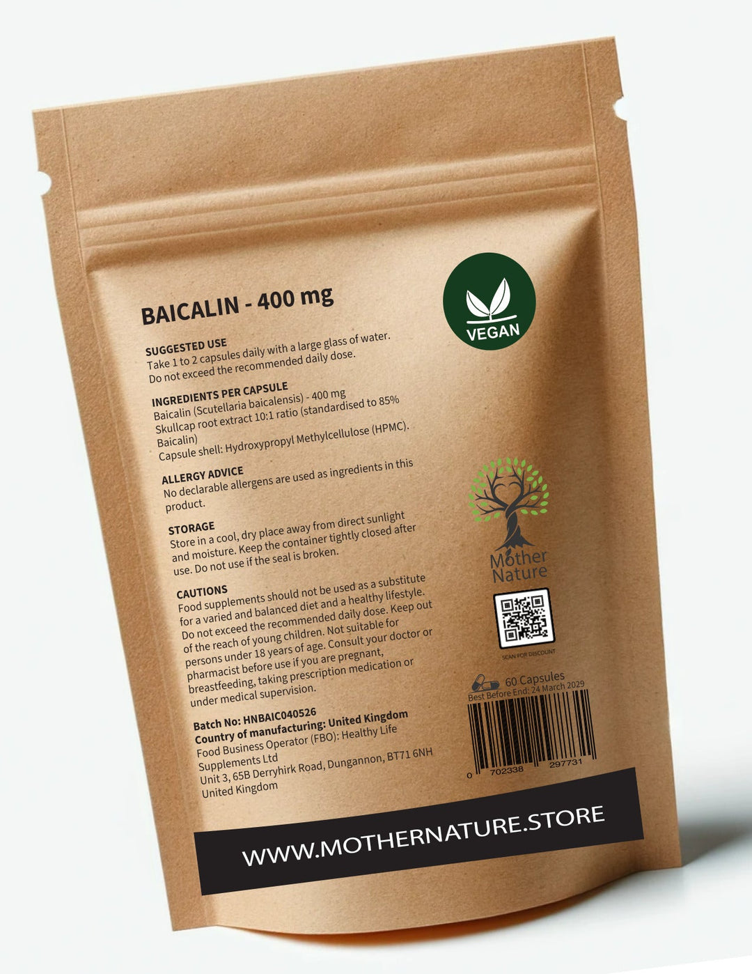Baicalin Skullcap Root Extract 400 mg – Clean Vegan Supplements - Mother Nature - MOTHER NATURE SUPPLEMENTSBaicalin Skullcap Root Extract 400 mg – Clean Vegan Supplements - Mother NatureDiet Supplements