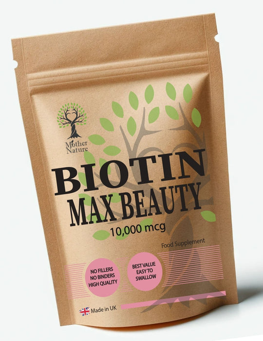 Biotin Capsules 10, 000 mcg Max Beauty Formula – Mother Nature - MOTHER NATURE SUPPLEMENTSBiotin Capsules 10, 000 mcg Max Beauty Formula – Mother NatureDiet Supplementss