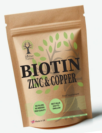 Biotin Capsules High Potency Biotin Zinc Copper Eco - friendly Best Vegan Supplements - MOTHER NATURE SUPPLEMENTSBiotin Capsules High Potency Biotin Zinc Copper Eco - friendly Best Vegan SupplementsDiet Supplementss