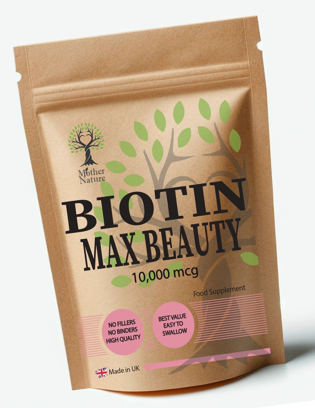 BIOTIN Hair Nails Growth Supplement BIOTIN 10,000mcg Max Strength Vegan Supplemnts - MOTHER NATURE SUPPLEMENTSBIOTIN Hair Nails Growth Supplement BIOTIN 10,000mcg Max Strength Vegan SupplemntsDiet Supplementss