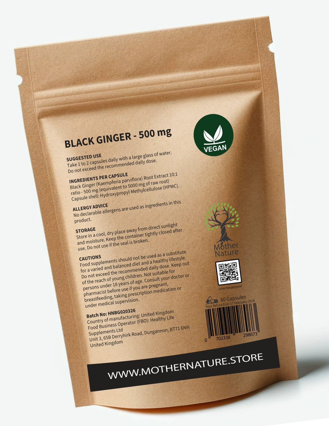 Black Ginger Root Capsules 500mg – Clean Vegan Supplements | Mother Nature - MOTHER NATURE SUPPLEMENTSBlack Ginger Root Capsules 500mg – Clean Vegan Supplements | Mother NatureDiet Supplements
