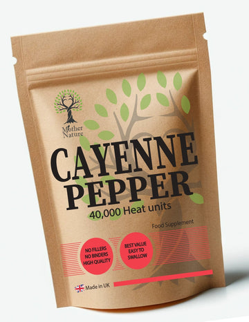 Cayenne Pepper Capsules 500mg Capsicum Annuum Fruit Natural Cayenne Pepper 40,000 Heat Units Vegan Supplements - MOTHER NATURE SUPPLEMENTSCayenne Pepper Capsules 500mg Capsicum Annuum Fruit Natural Cayenne Pepper 40,000 Heat Units Vegan SupplementsDiet Supplementss