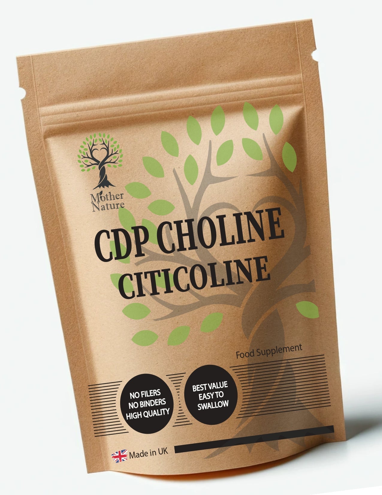 CDP Choline Citicoline 500mg Capsules Natural Citicoline Powder Supplement Vegan - MOTHER NATURE SUPPLEMENTSCDP Choline Citicoline 500mg Capsules Natural Citicoline Powder Supplement Vegan