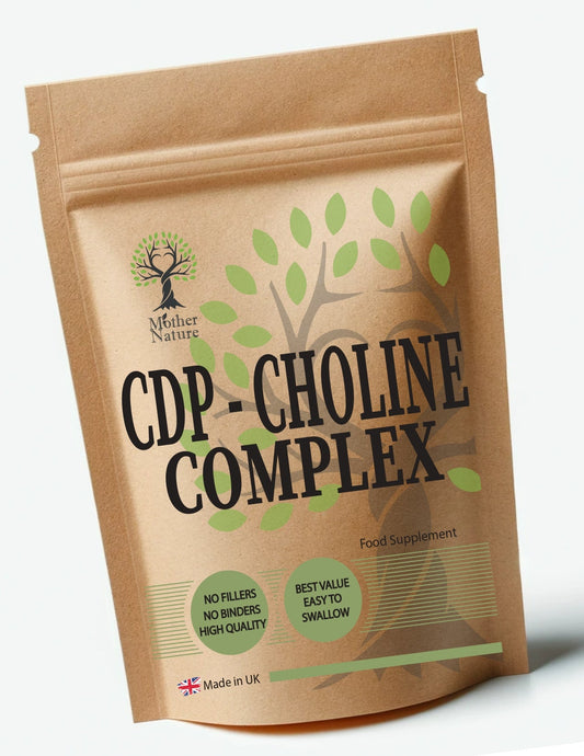 CDP Choline Complex Capsules 600mg Natural CDP Choline Citicoline Powder UK Supplement Vegan - MOTHER NATURE SUPPLEMENTSCDP Choline Complex Capsules 600mg Natural CDP Choline Citicoline Powder UK Supplement VeganDiet Supplementss