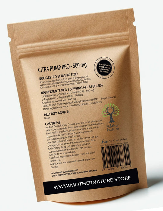 Citra - Pump Pro L Arginine L - Citrulline Creatine Powder Clean Eco - Friendly Vegan Supplements - MOTHER NATURE SUPPLEMENTSCitra - Pump Pro L Arginine L - Citrulline Creatine Powder Clean Eco - Friendly Vegan SupplementsDiet Supplementss