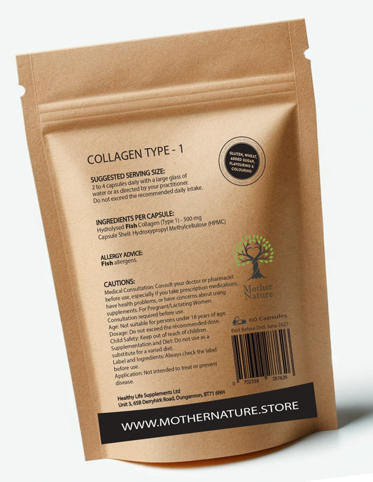 Collagen Capsules 500mg High Potency Clean Natural Collagen Type 1 Eco - friendly Best Vegan Supplements Plant - based Holistic Health - MOTHER NATURE SUPPLEMENTSCollagen Capsules 500mg High Potency Clean Natural Collagen Type 1 Eco - friendly Best Vegan Supplements Plant - based Holistic HealthDiet Supplementss