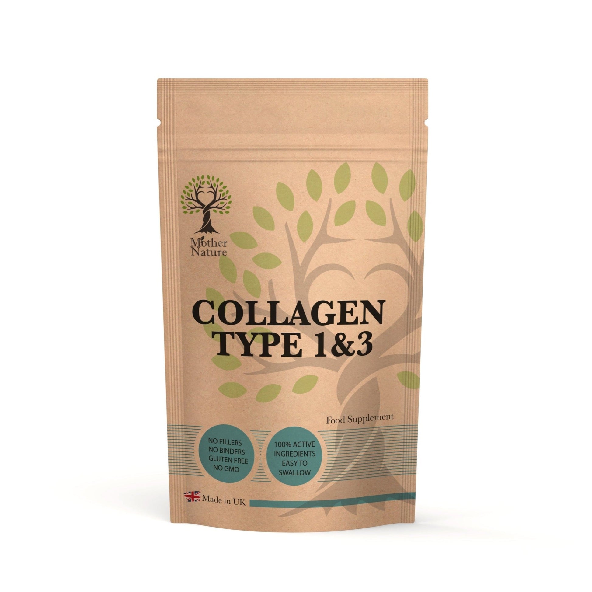 Collagen Capsules 600mg Clean Marine Collagen Type I & III Natural Collagen Powder - MOTHER NATURE SUPPLEMENTSCollagen Capsules 600mg Clean Marine Collagen Type I & III Natural Collagen Powder