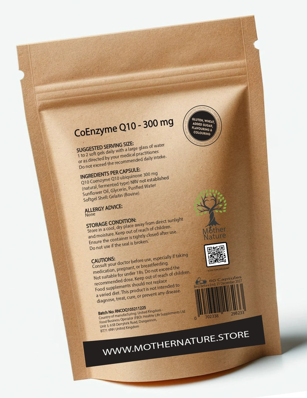CoQ10 300mg High Absorption Natural Fermented Coenzyme Q10 Ubiquinone Softgels – Mother Nature - MOTHER NATURE SUPPLEMENTSCoQ10 300mg High Absorption Natural Fermented Coenzyme Q10 Ubiquinone Softgels – Mother NatureDiet Supplementss