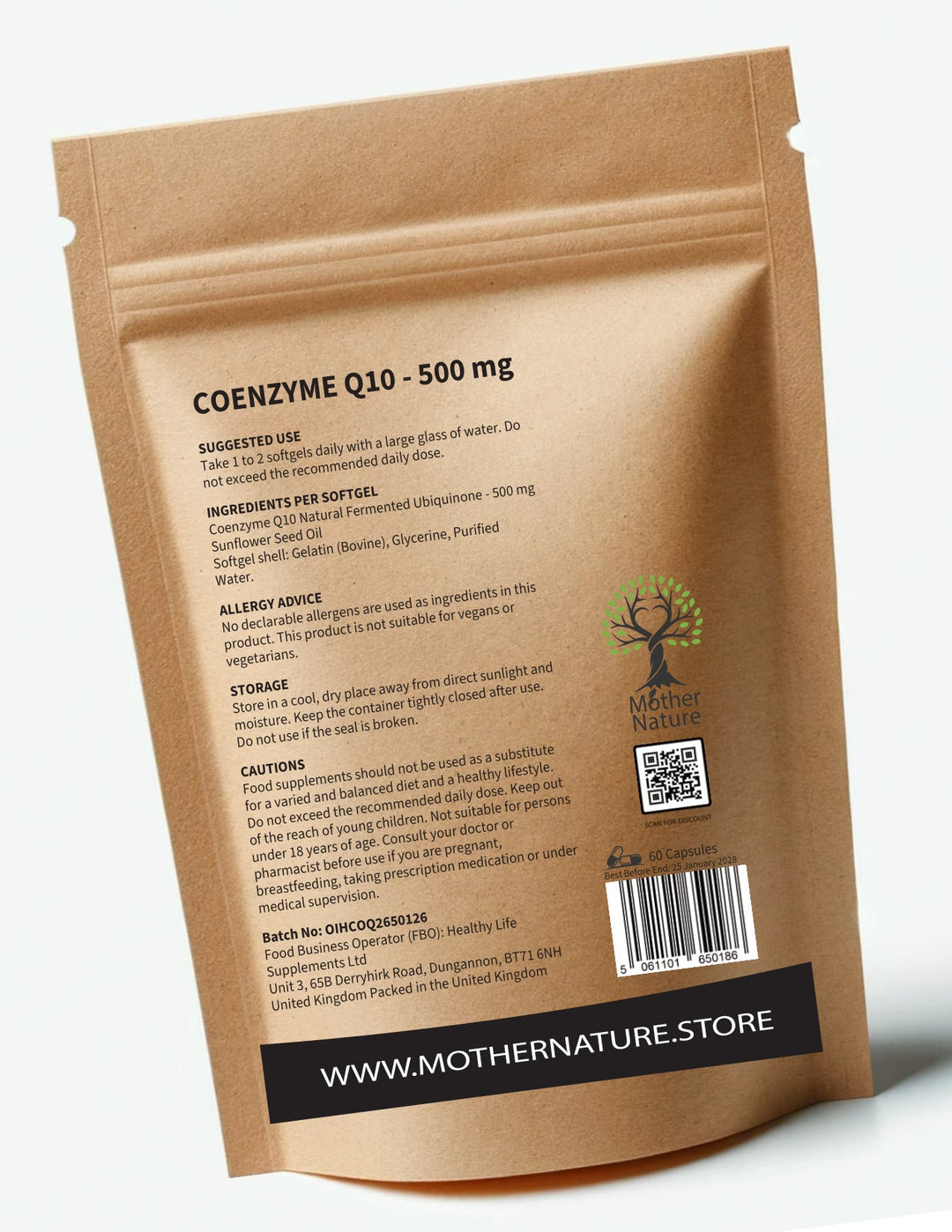 CoQ10 500mg – Fermented Ubiquinone Softgels Coenzyme Q10 Supplements| Mother Nature - MOTHER NATURE SUPPLEMENTSCoQ10 500mg – Fermented Ubiquinone Softgels Coenzyme Q10 Supplements| Mother NatureDiet Supplements