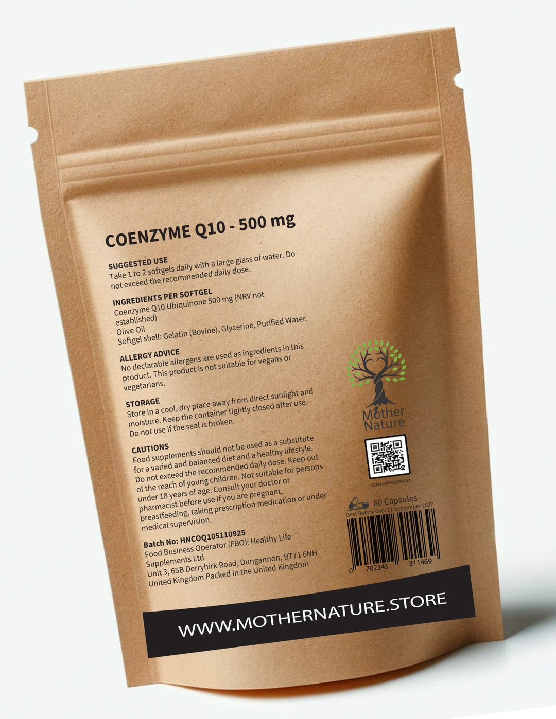 CoQ10 500mg – Fermented Ubiquinone Softgels Coenzyme Q10 Supplements| Mother Nature - MOTHER NATURE SUPPLEMENTSCoQ10 500mg – Fermented Ubiquinone Softgels Coenzyme Q10 Supplements| Mother NatureDiet Supplements