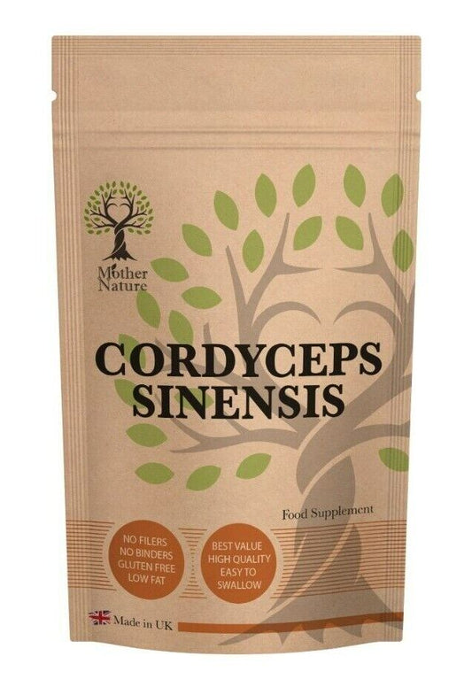 Cordyceps Sinensis 550mg Capsules Natural Mushroom Powder Cordyceps Supplement - MOTHER NATURE SUPPLEMENTSCordyceps Sinensis 550mg Capsules Natural Mushroom Powder Cordyceps Supplement