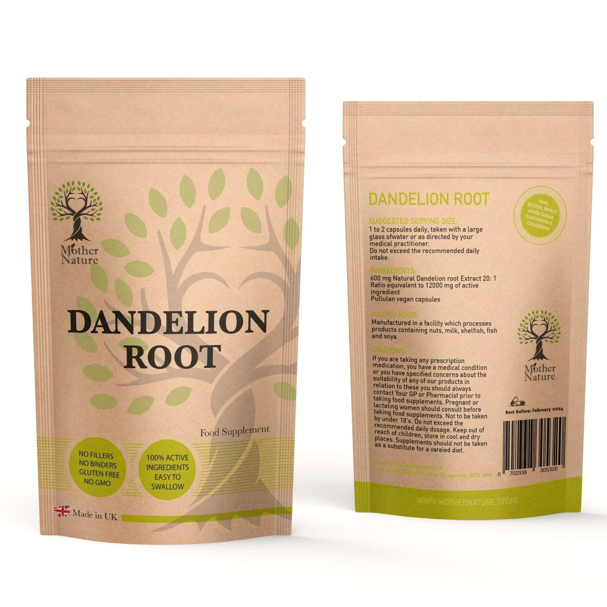 Dandelion Root Capsules 600mg Strong Natural Dandelion Extract Vegan Supplements - MOTHER NATURE SUPPLEMENTSDandelion Root Capsules 600mg Strong Natural Dandelion Extract Vegan Supplements