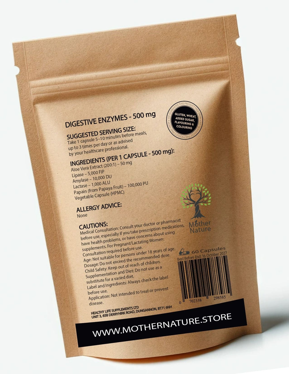 Digestive Enzymes 500mg – Gut Health & Bloating Relief – Vegan Digestive Support Capsules 500 mg – Mother Nature - MOTHER NATURE SUPPLEMENTSDigestive Enzymes 500mg – Gut Health & Bloating Relief – Vegan Digestive Support Capsules 500 mg – Mother NatureDiet Supplementss