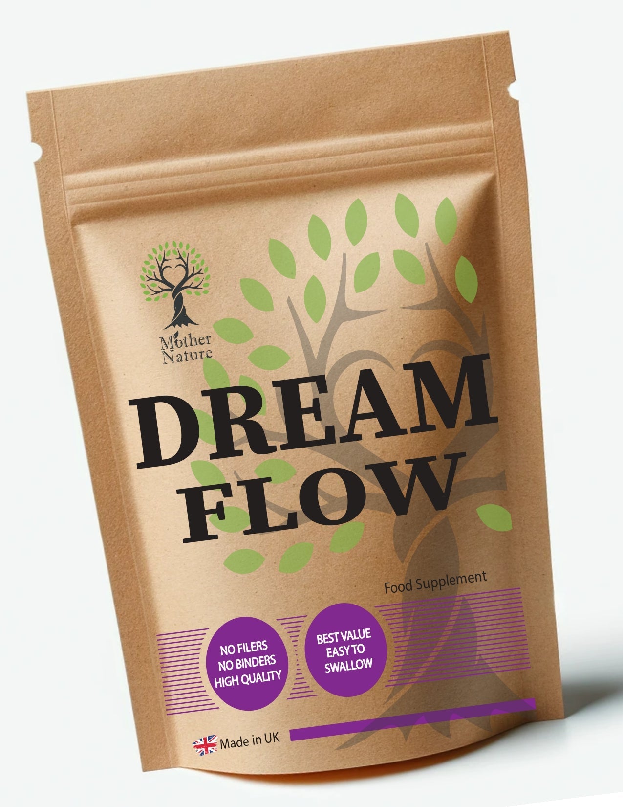 Dream Flow Capsules 600mg Best Natural Sleep Support UK Supplement Vegan - MOTHER NATURE SUPPLEMENTSDream Flow Capsules 600mg Best Natural Sleep Support UK Supplement VeganDiet Supplementss