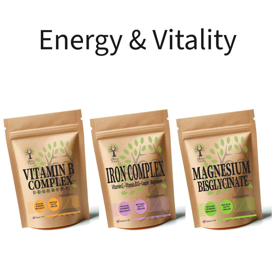 Energy & Vitality Stack – Vitamin B Complex, Iron & Magnesium – Mother Nature - MOTHER NATURE SUPPLEMENTSEnergy & Vitality Stack – Vitamin B Complex, Iron & Magnesium – Mother NatureDiet Supplements