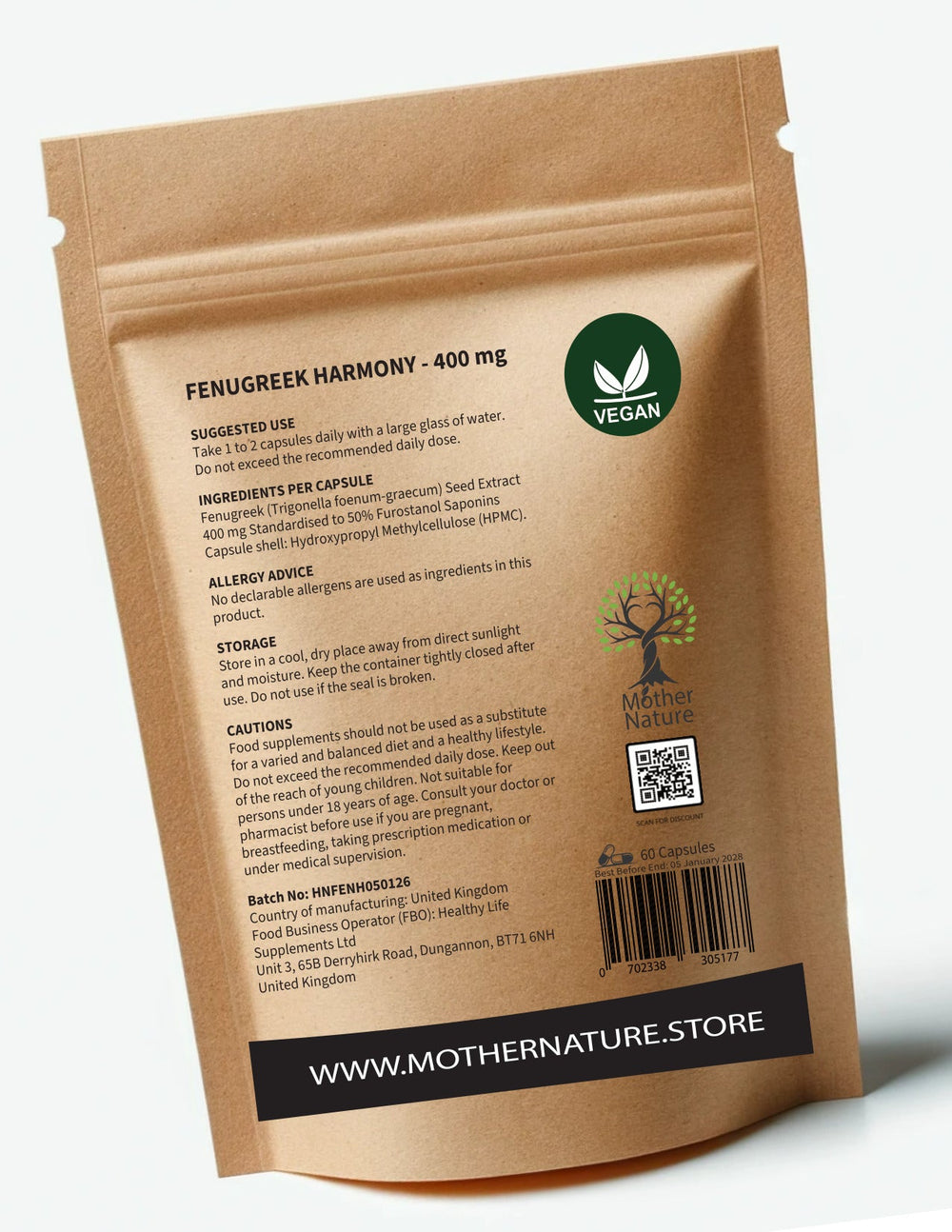 Fenugreek Capsules 400 mg – Mother Nature - MOTHER NATURE SUPPLEMENTSFenugreek Capsules 400 mg – Mother NatureDiet Supplements