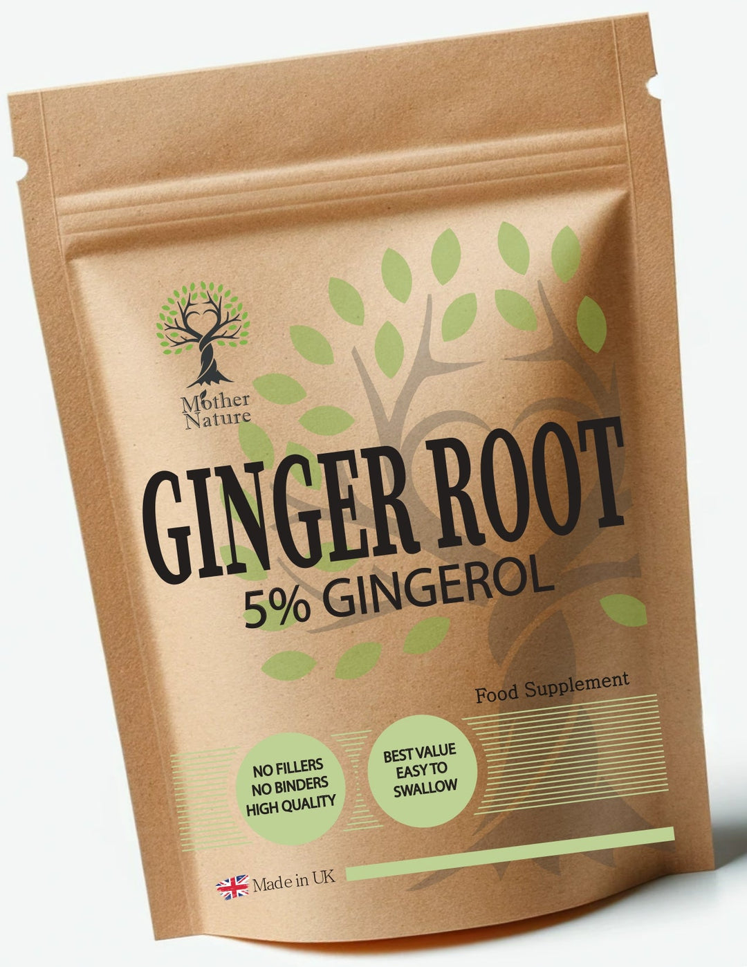 Ginger Root Capsules 500 mg – Vegan Herbal Supplement – Mother Nature - MOTHER NATURE SUPPLEMENTSGinger Root Capsules 500 mg – Vegan Herbal Supplement – Mother NatureDiet Supplementss