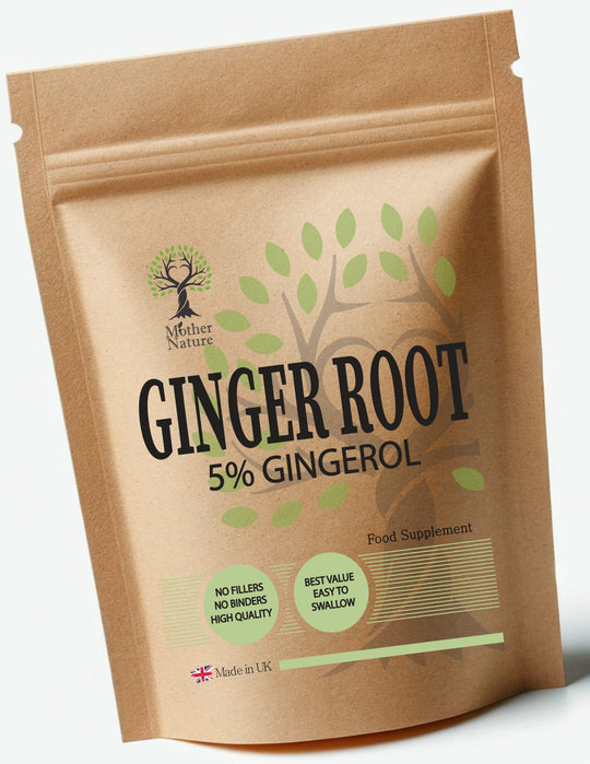 Ginger Root Capsules 500mg – Vegan | Mother Nature - MOTHER NATURE SUPPLEMENTSGinger Root Capsules 500mg – Vegan | Mother NatureDiet Supplements