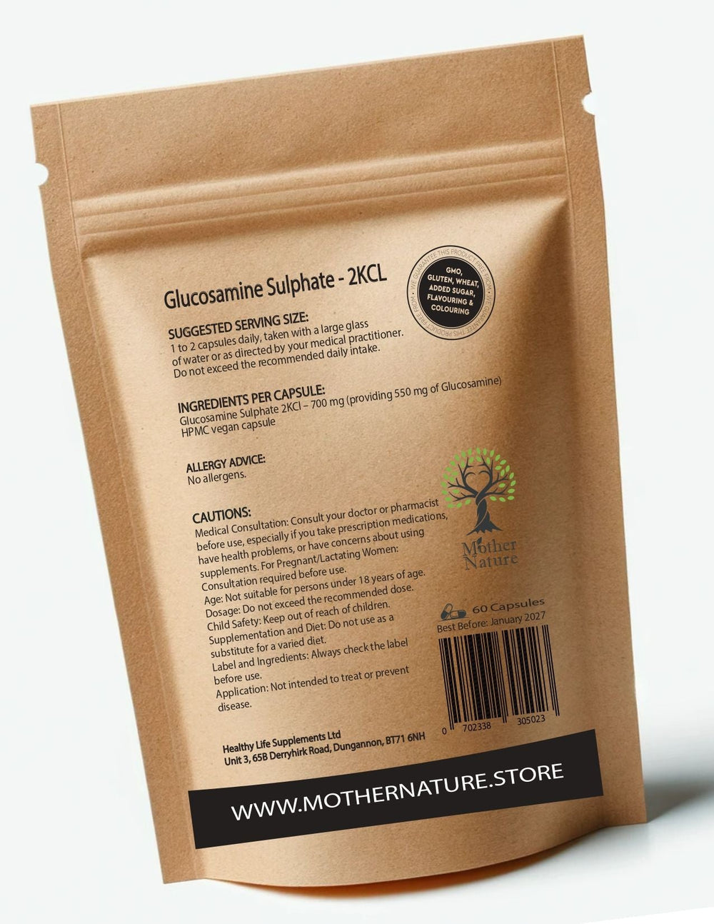Glucosamine Sulphate 2KCl Capsules 700 mg – Mother Nature - MOTHER NATURE SUPPLEMENTSGlucosamine Sulphate 2KCl Capsules 700 mg – Mother NatureDiet Supplementss
