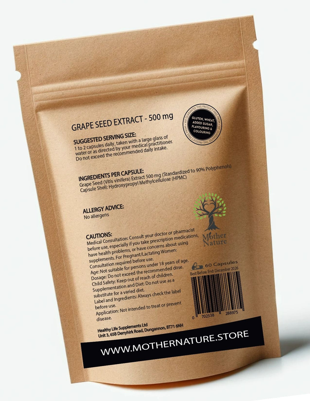 Grape Seed Extract 500 mg – Mother Nature - MOTHER NATURE SUPPLEMENTSGrape Seed Extract 500 mg – Mother NatureDiet Supplementss