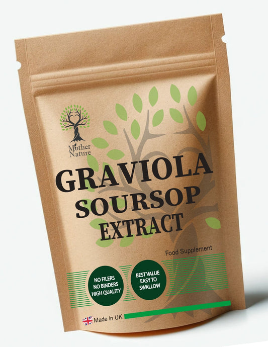 Graviola Capsules 500mg Natural Graviola Soursop Fruit Extract Clean Vegan Supplements - MOTHER NATURE SUPPLEMENTSGraviola Capsules 500mg Natural Graviola Soursop Fruit Extract Clean Vegan Supplements