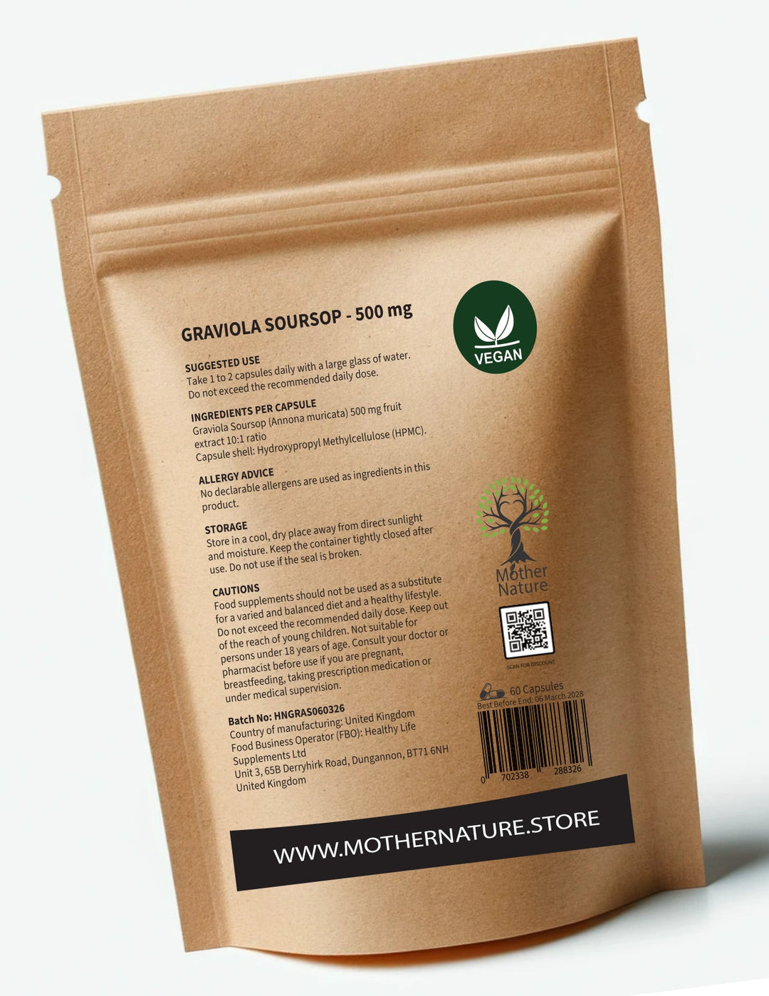 Graviola Soursop Extract 500 mg – Clean Vegan Supplements - Mother Nature - MOTHER NATURE SUPPLEMENTSGraviola Soursop Extract 500 mg – Clean Vegan Supplements - Mother NatureDiet Supplements