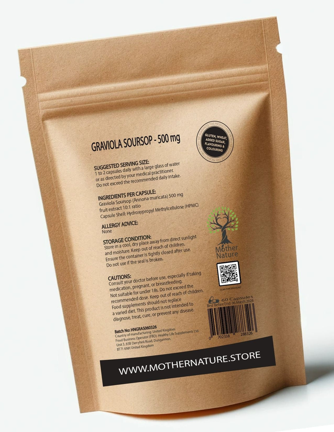 Graviola Soursop Extract 500 mg – Mother Nature - MOTHER NATURE SUPPLEMENTSGraviola Soursop Extract 500 mg – Mother NatureDiet Supplementss