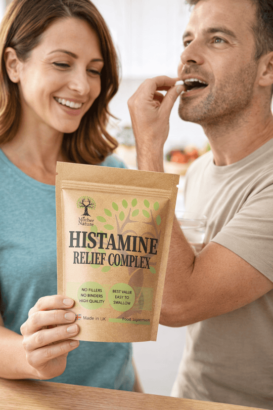 Histamine Relief Complex | Quercetin NAC Vitamin C | Allergy Support UK | Vegan Capsules – Supplement Formula – Mother Nature - MOTHER NATURE SUPPLEMENTSHistamine Relief Complex | Quercetin NAC Vitamin C | Allergy Support UK | Vegan Capsules – Supplement Formula – Mother NatureDiet Supplementss