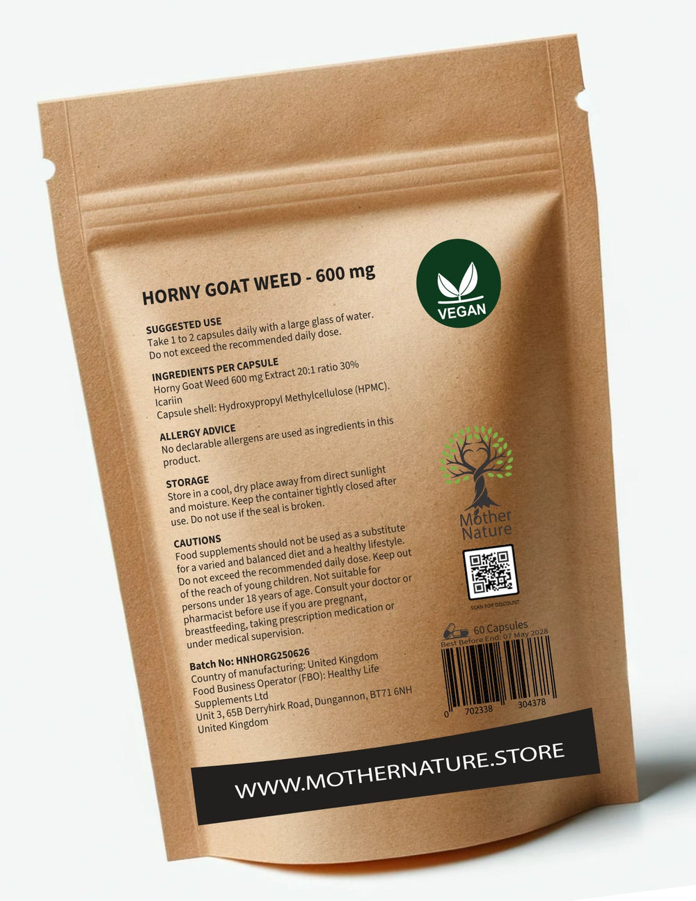 Horny Goat Weed 600 mg – Mother Nature - MOTHER NATURE SUPPLEMENTSHorny Goat Weed 600 mg – Mother NatureDiet Supplements