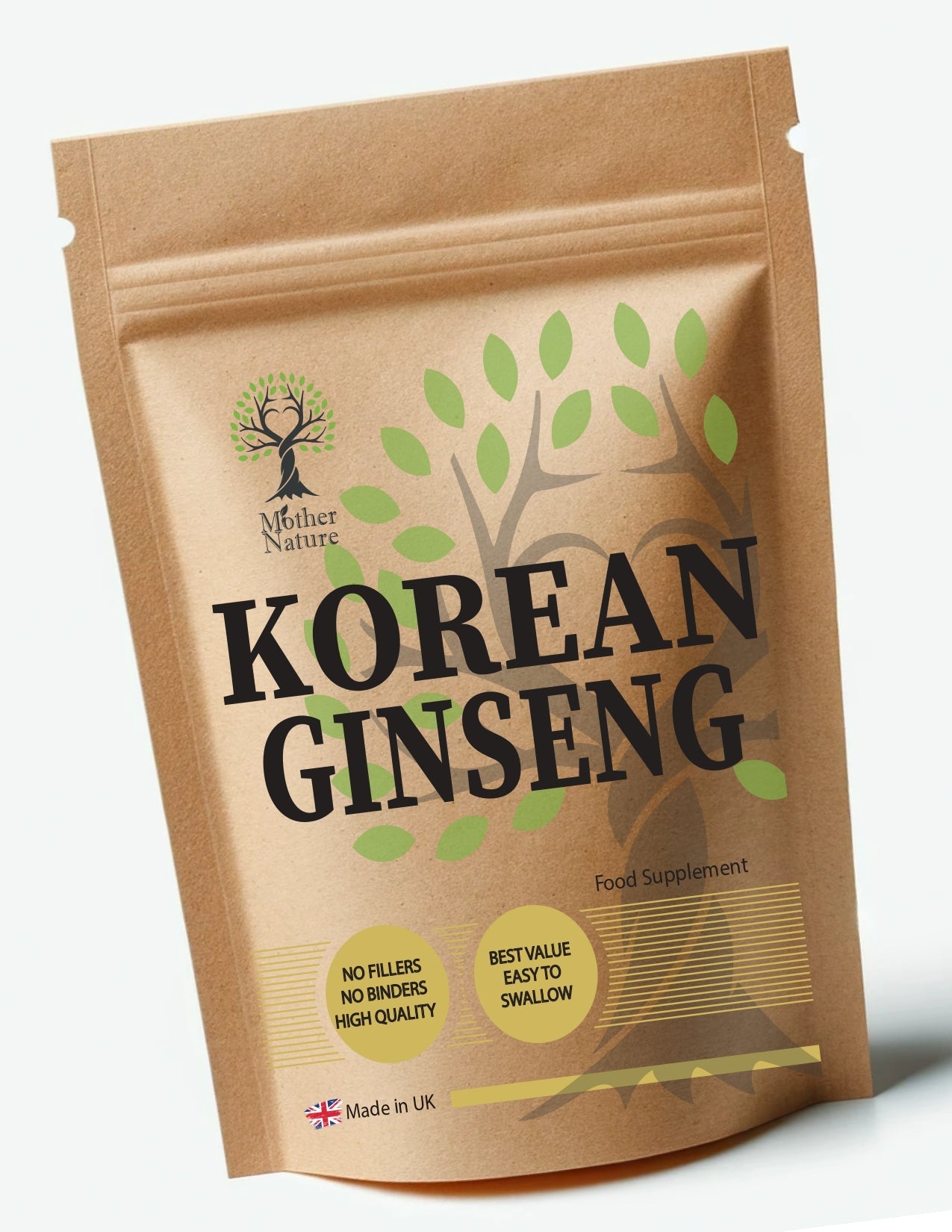 Korean Red Ginseng Extract 450 mg – Vegan Capsules – Panax Ginseng Root – Plant - Based Formula – Mother Nature - MOTHER NATURE SUPPLEMENTSKorean Red Ginseng Extract 450 mg – Vegan Capsules – Panax Ginseng Root – Plant - Based Formula – Mother Nature
